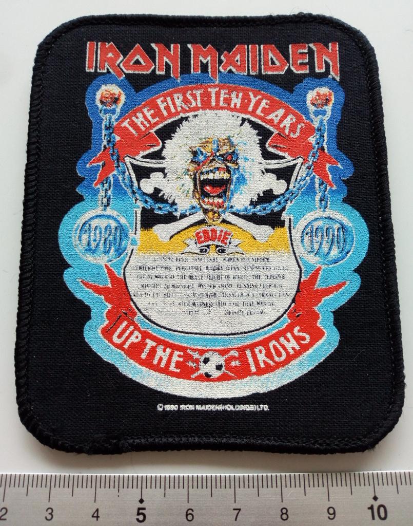 IRON MAIDEN zeldzame  vintage 1990 first ten years patch 2, Verzenden, Nieuw, Kleding