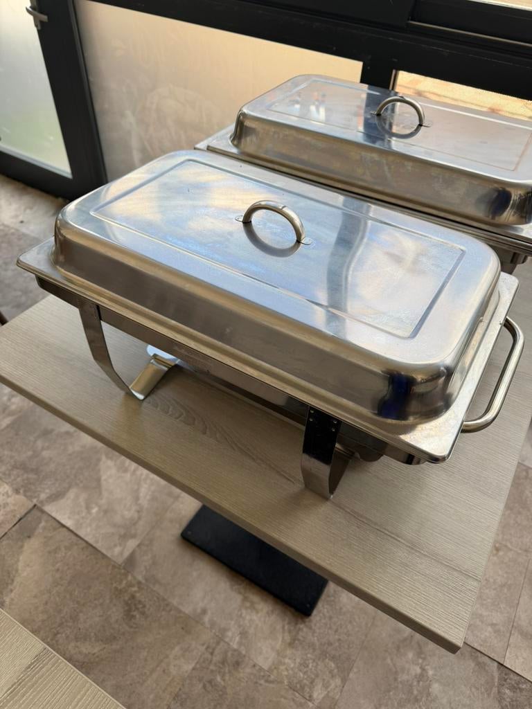 RVS Warmhoudbakken / Chafing Dishes – Buffet Warmhoudset, Ophalen, Zo goed als nieuw
