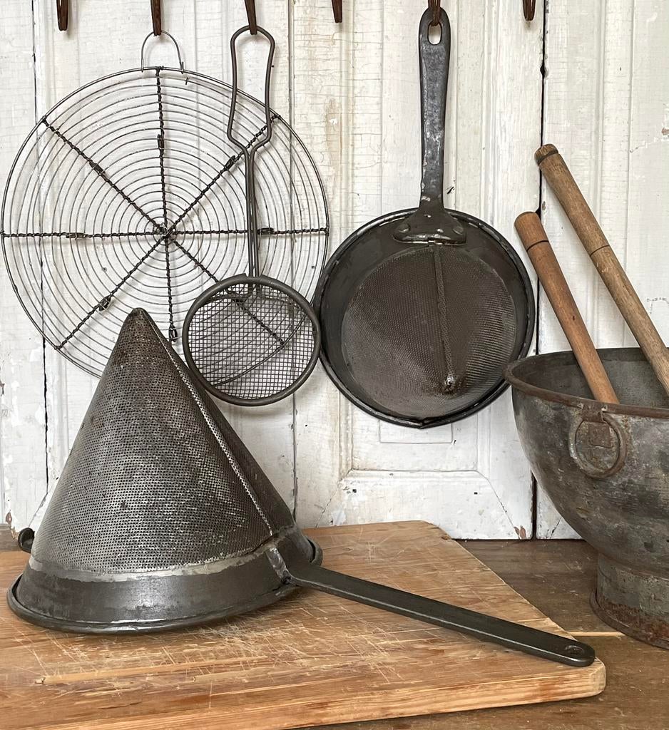 Brocante oude sobere zeef / puntzeef, Ophalen of Verzenden