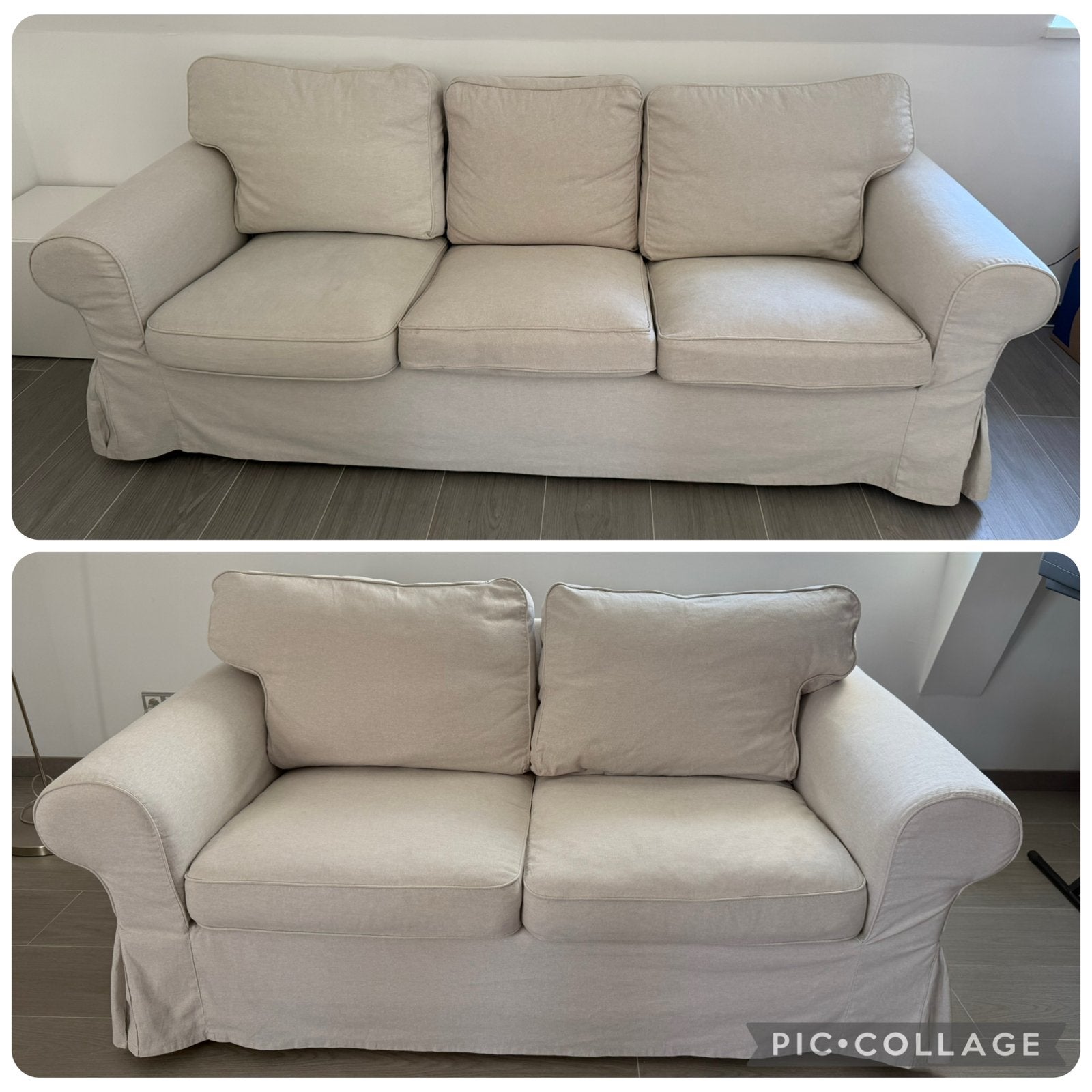 Ikea Ektorp 3- en 2-zitsbank met extra hoezen, Ophalen, Gebruikt, Driepersoons, 75 tot 100 cm