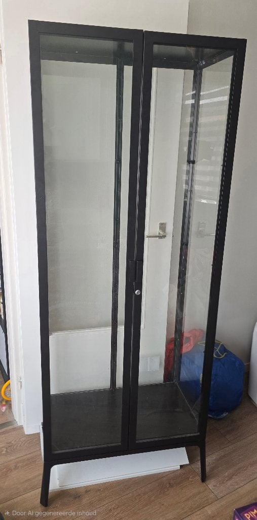 MILSBO Glazen vitrinekast, Ophalen, Met plank(en), 50 tot 100 cm, 150 tot 200 cm