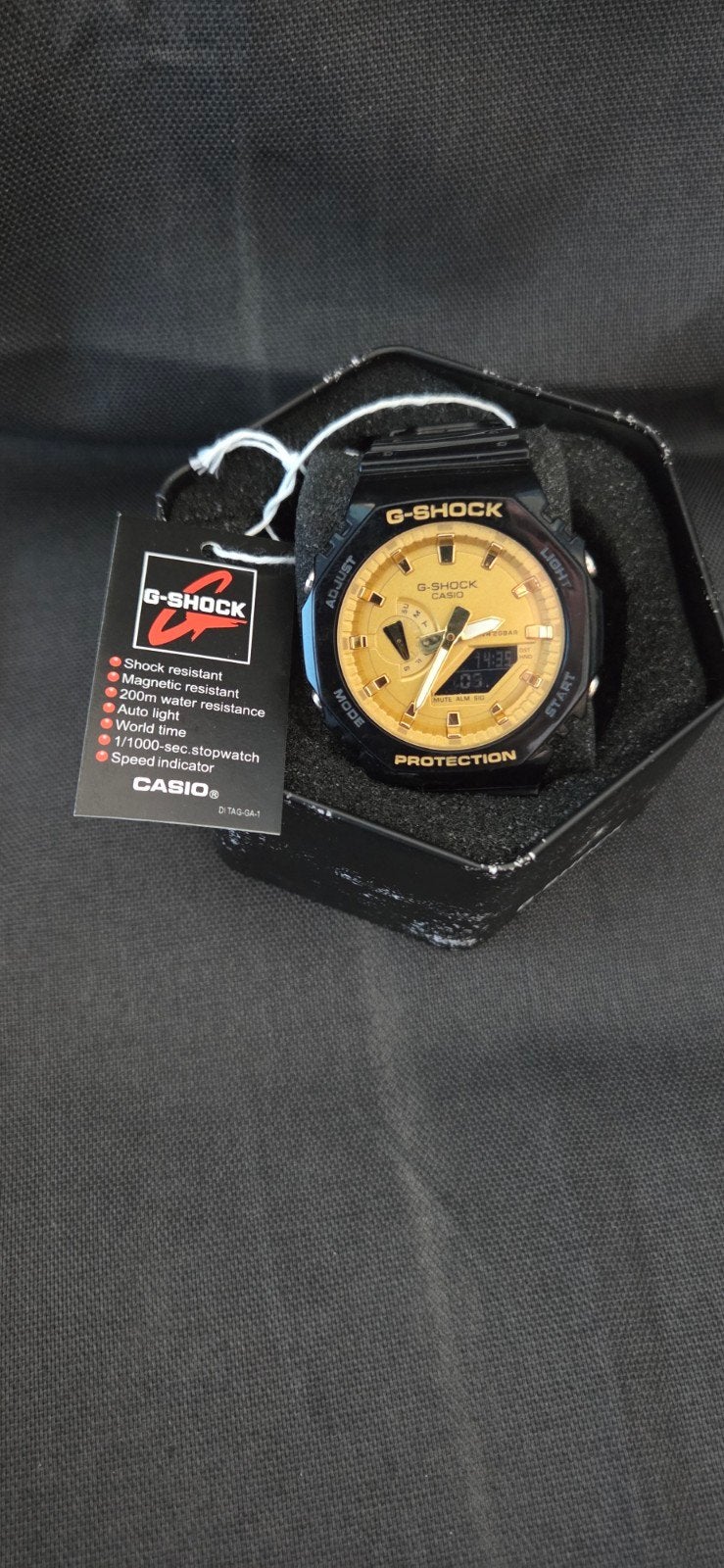 Casio G-Shock Horloge - Zwart met Gouden Wijzerplaat, Ophalen of Verzenden, Zo goed als nieuw, Casio