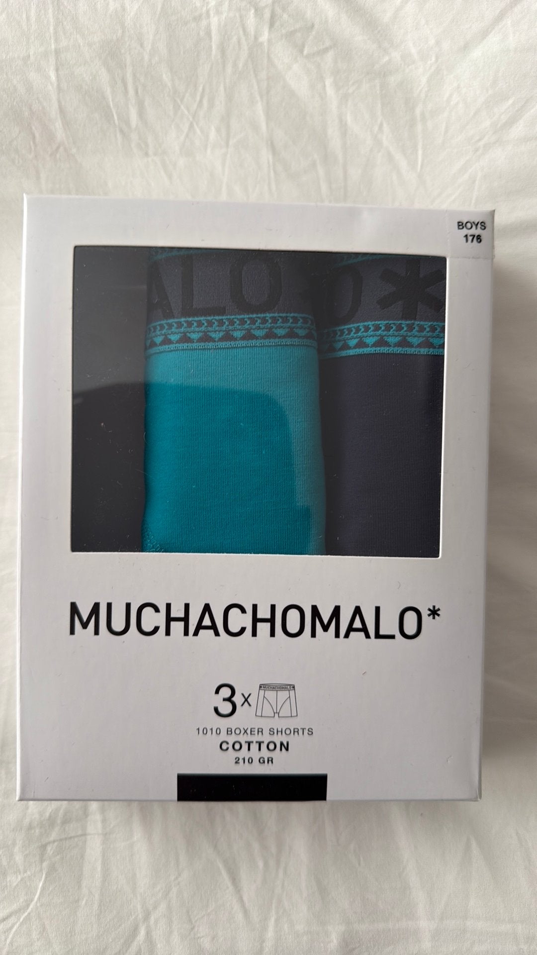 Twee nieuwe boxershorts van Muchachomalo maat 176 blauw, Ophalen of Verzenden, Blauw, Boxer