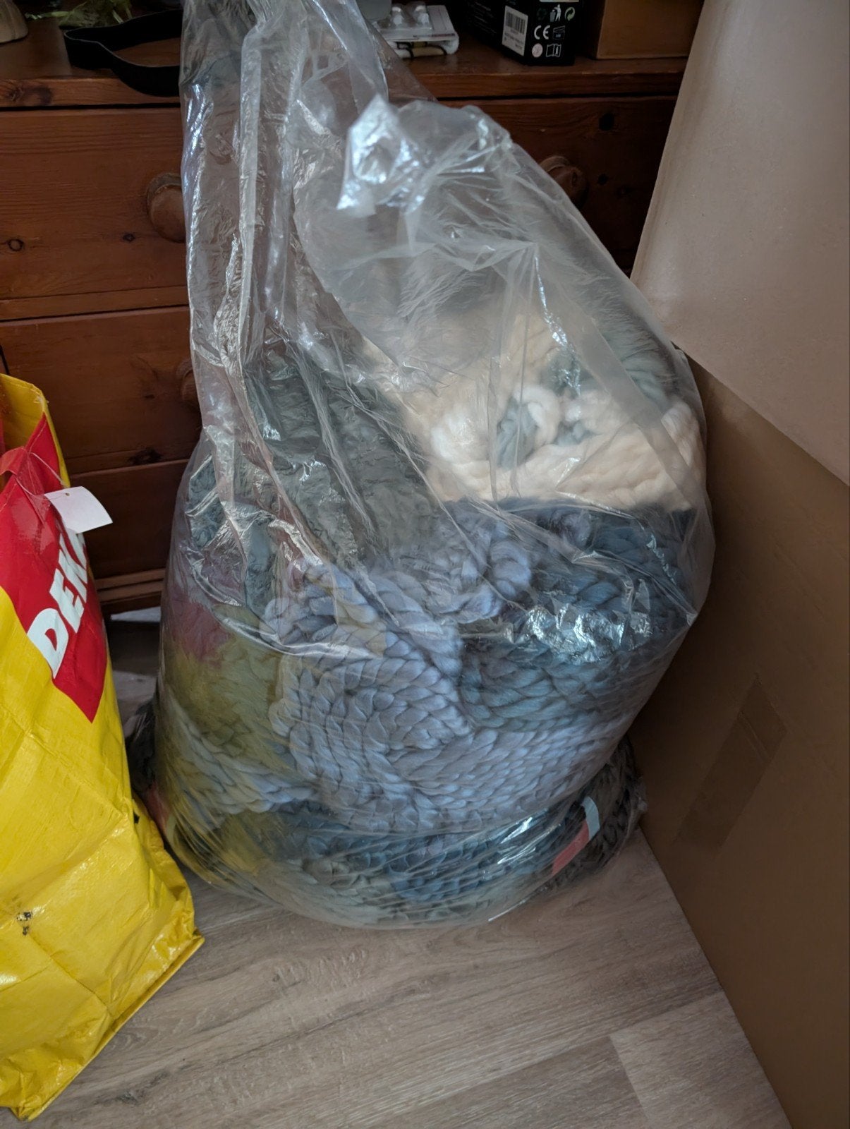 Enorme zak met xxl garen, Ophalen of Verzenden, Zo goed als nieuw, Blauw