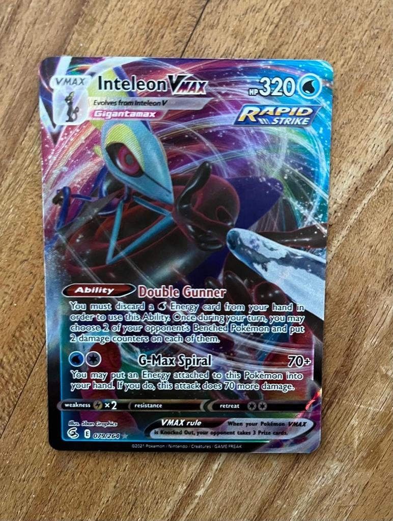 Pokemon Inteleon VMAX 2021 Kaart - Rapid Strike, Hobby en Vrije tijd, Verzamelkaartspellen | Pokémon, Verzenden, Zo goed als nieuw