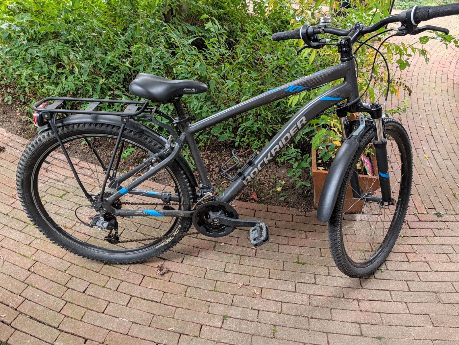 Rockrider ST 100 Mountainbike - Grijs/Blauw, Gebruikt, Velgrem, Versnellingen, Rockrider