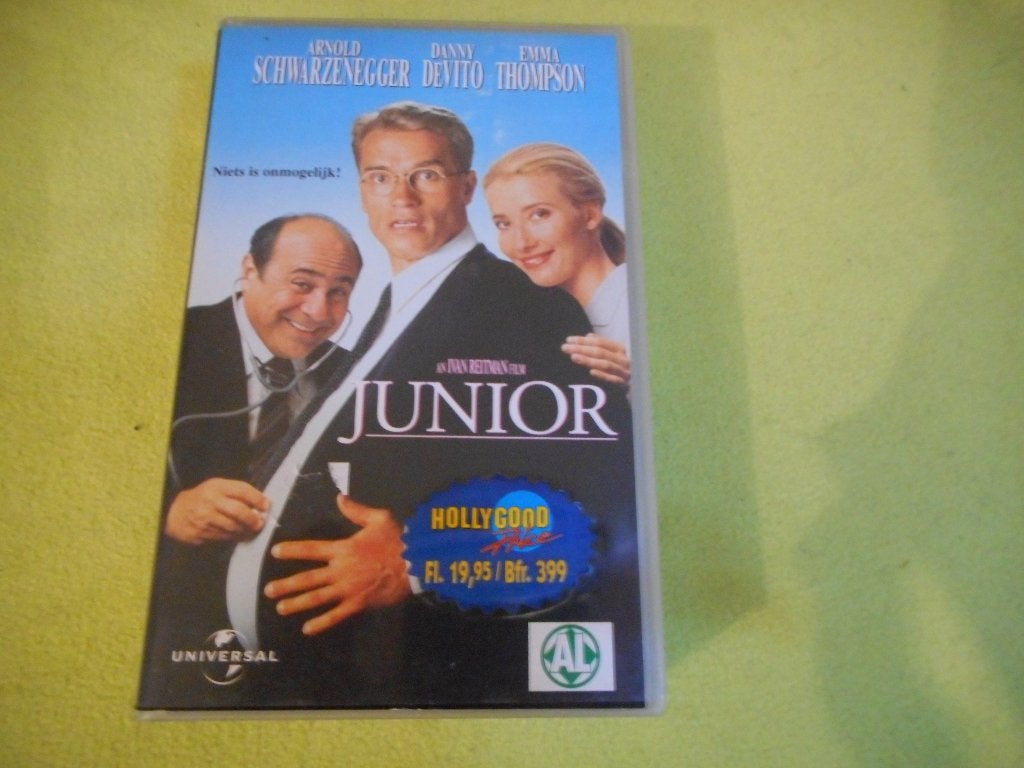 JUNIOR! Komedie met A.Schwarzenegger & D. de Vito Op VIDEO!, Vanaf 16 jaar, Verzenden, Zo goed als nieuw, Komedie