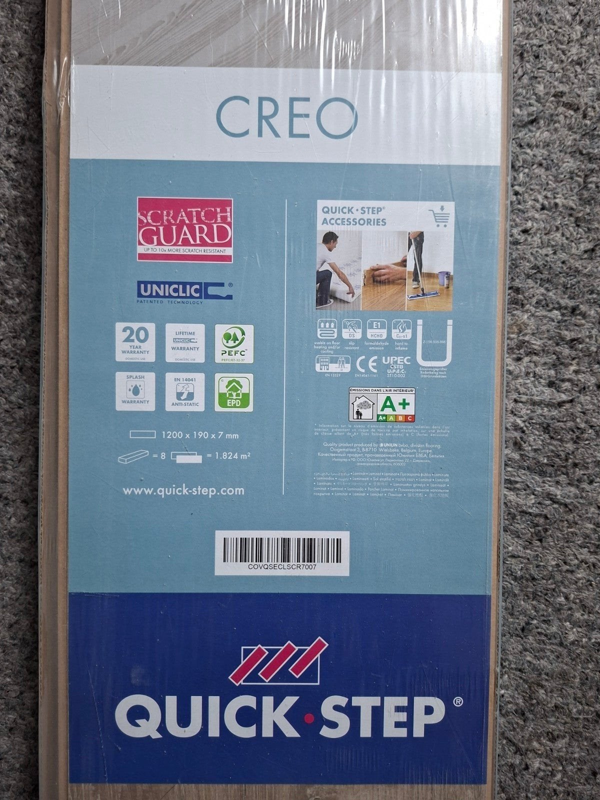 Quick-Step Creo Laminaatvloer - 25 vierkante meter, Doe-het-zelf en Verbouw, Ophalen, 50 tot 150 cm, Nieuw, 10 m² of meer
