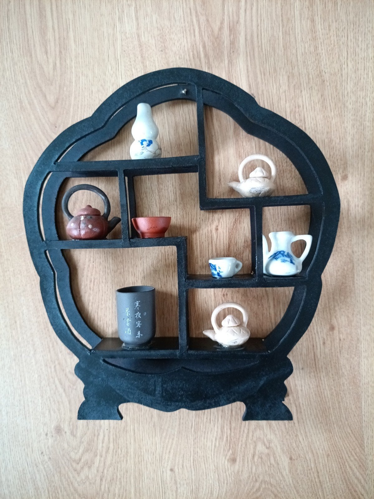 Decoratieve Chinese theeset display met miniatuur theeset, Huis en Inrichting, Ophalen of Verzenden, Gebruikt