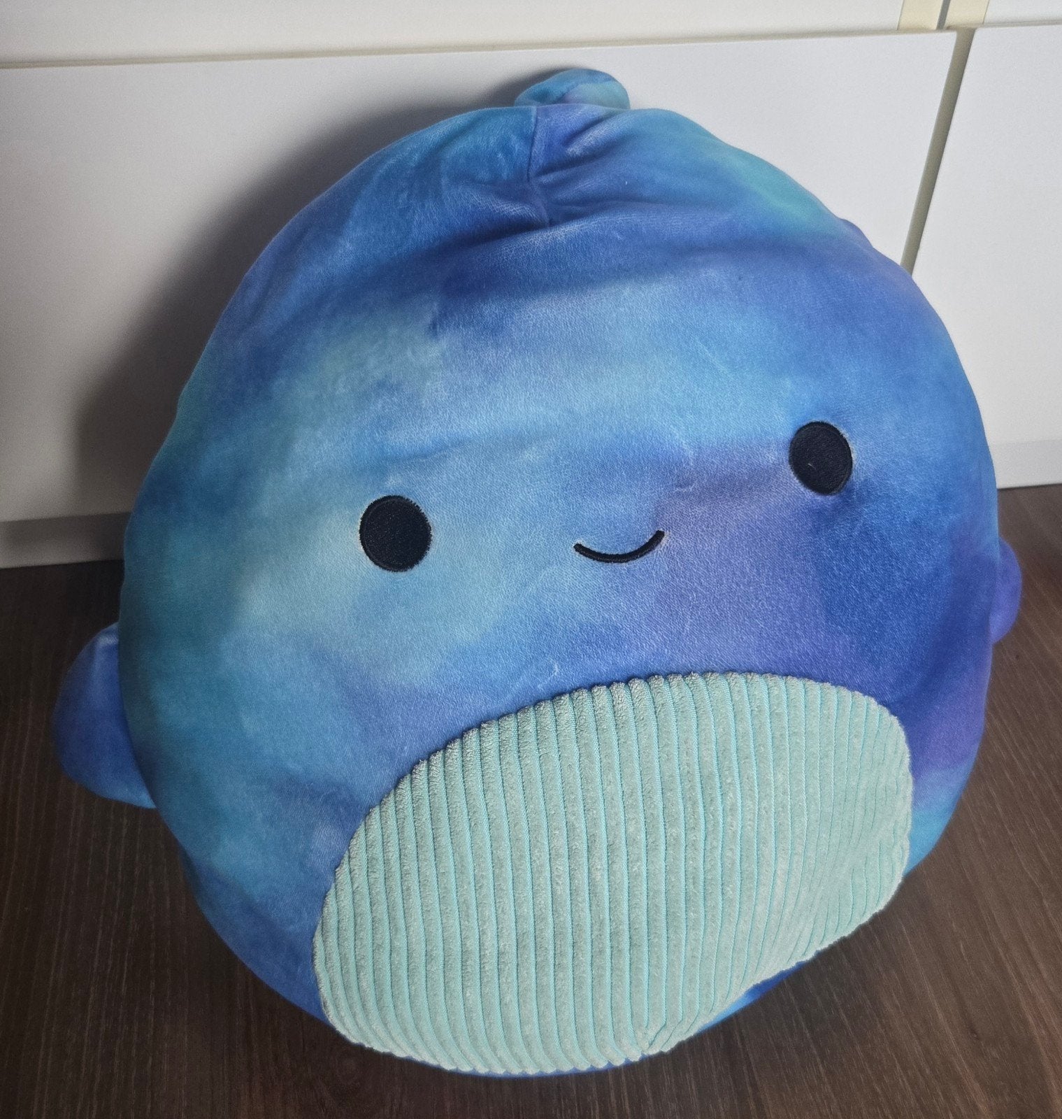 Squishmallow walvis Cyan knuffel blauw, Gebruikt, Overige karakters, Overige typen, Blauw