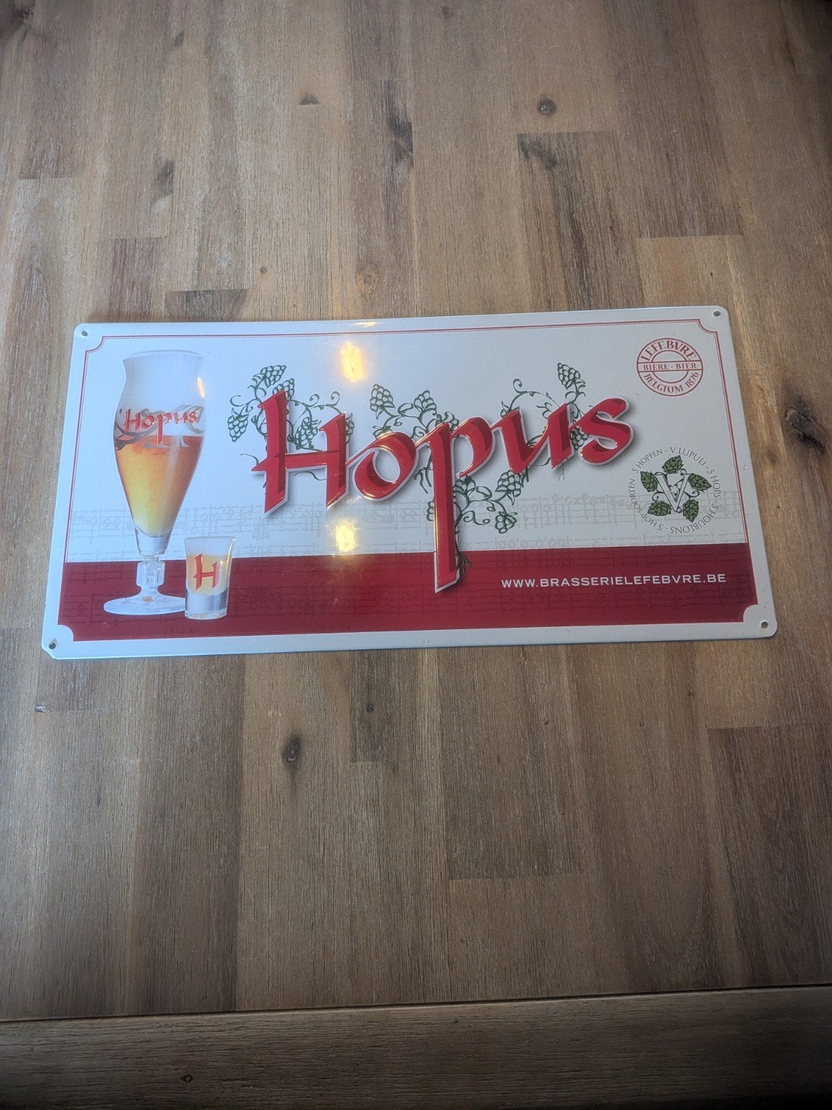 Hopus Reclamebord - Brasserie Lefebvre, Ophalen of Verzenden