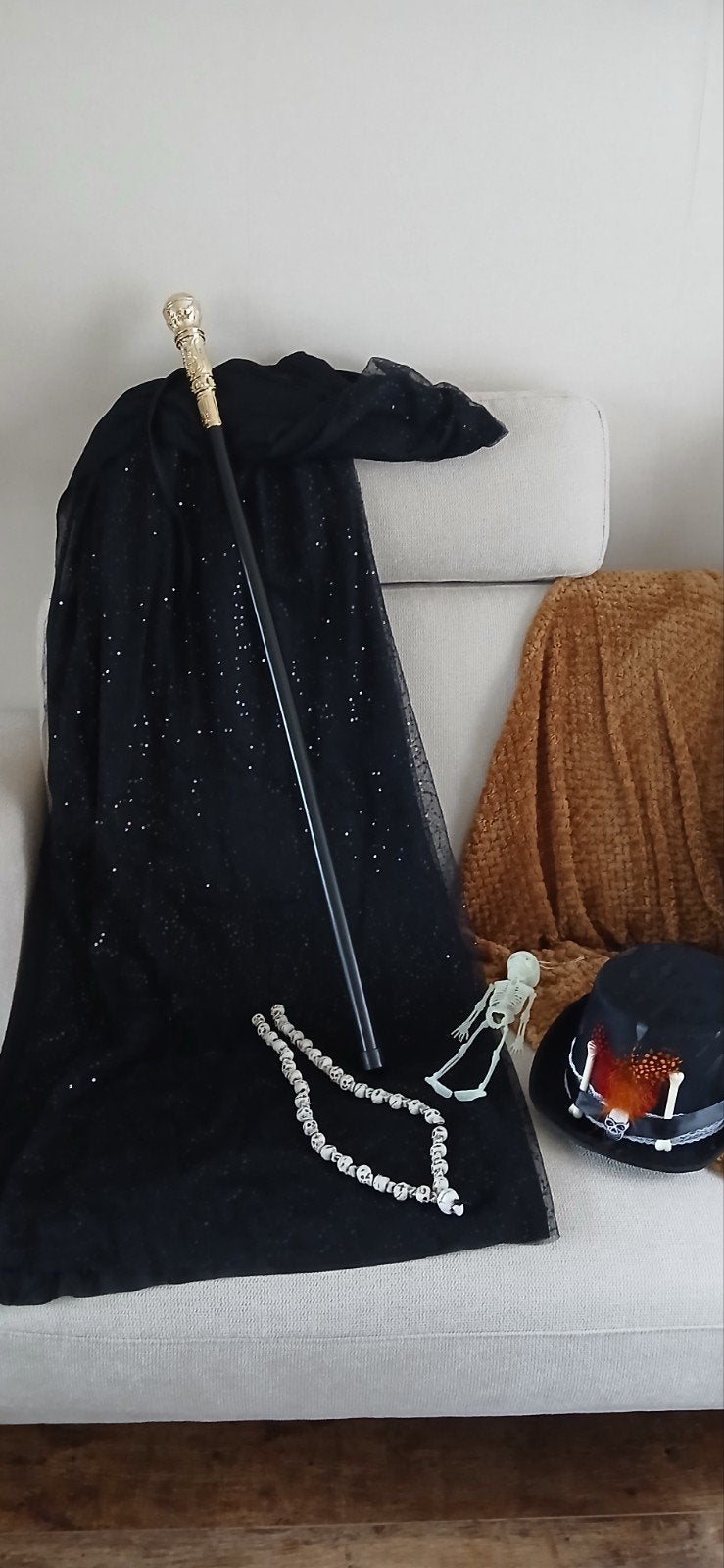 Halloween Hoed, Cape, Ketting, Stok, Ophalen, Zo goed als nieuw, Kostuum, Halloween of Griezel