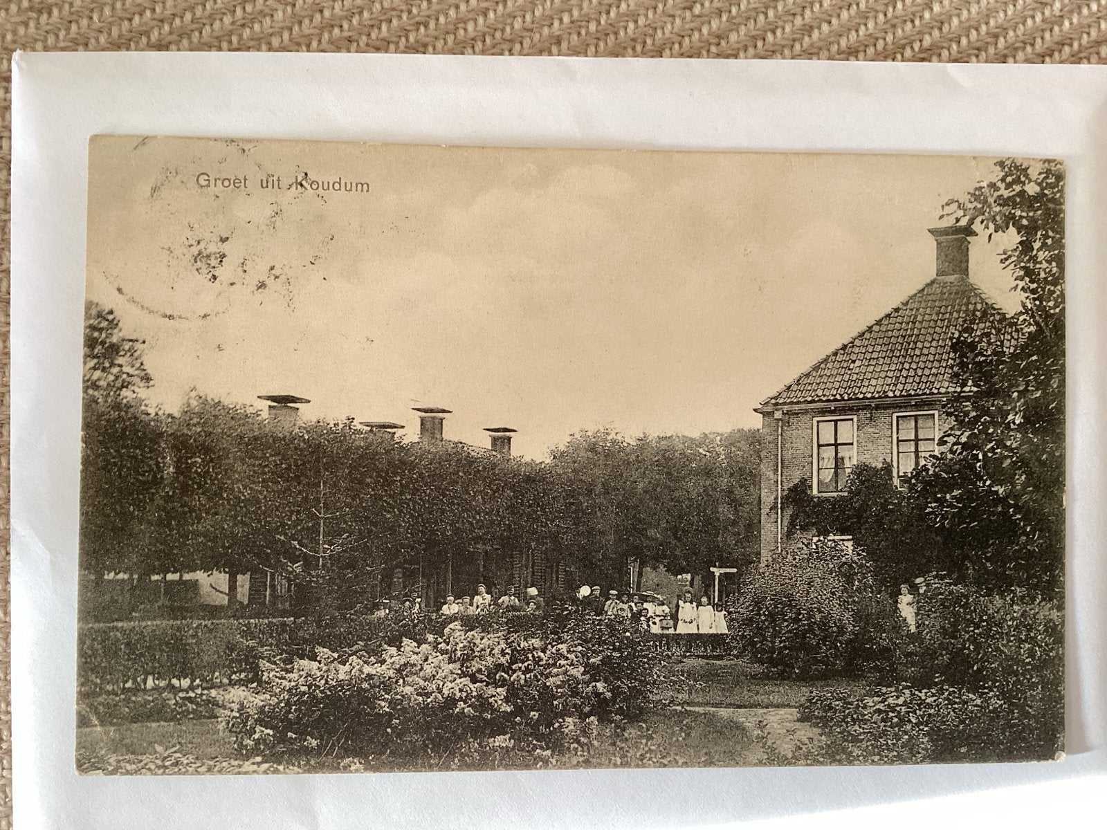 Oude ansichtkaart Groet uit Koudum - Gelopen, Verzamelen, Ophalen of Verzenden, Voor 1920, Gelopen, Friesland