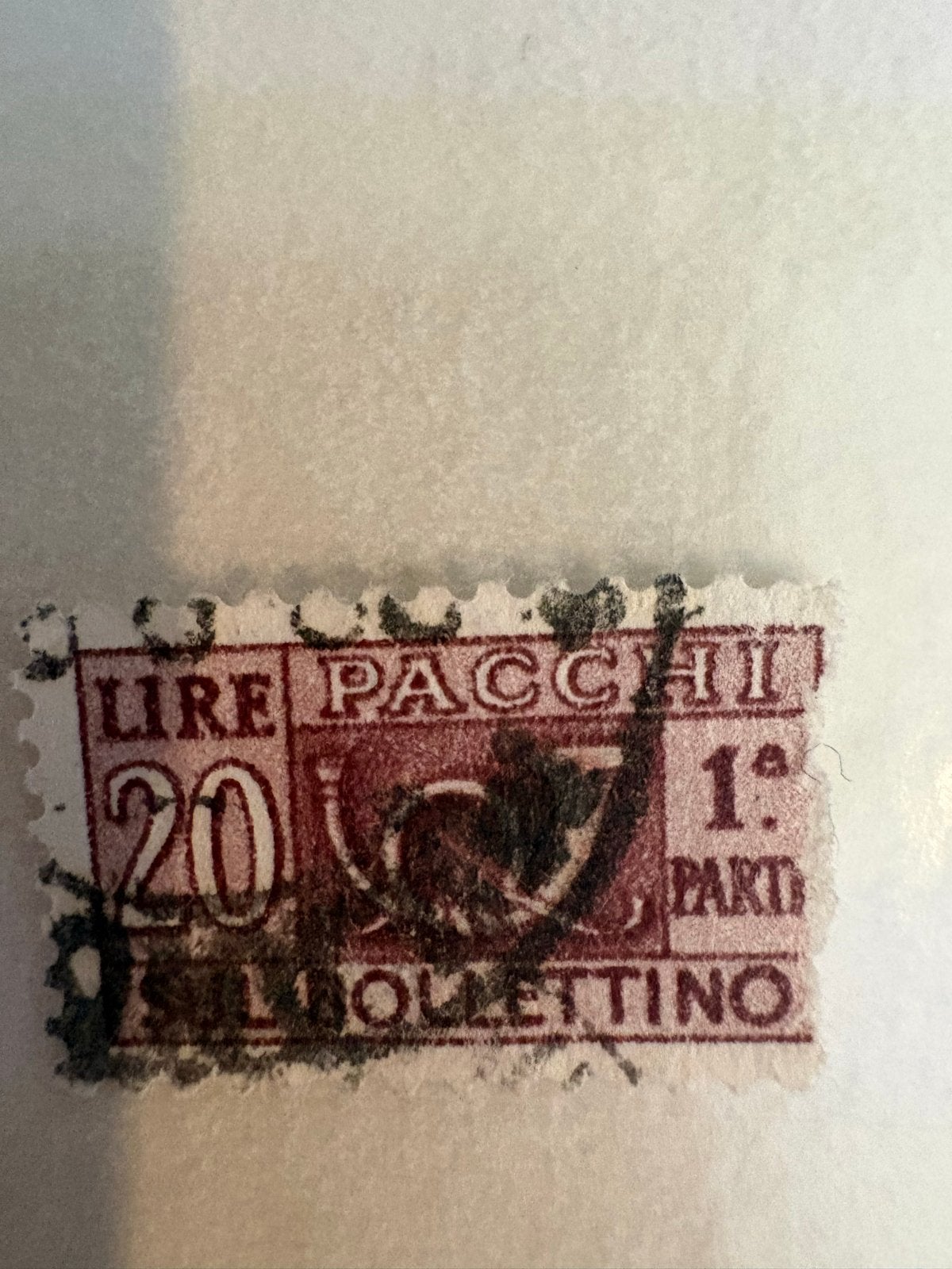 Zeldzame Italiaanse postzegel 20 Lire Pacchi Gestempeld, Ophalen of Verzenden, Gestempeld