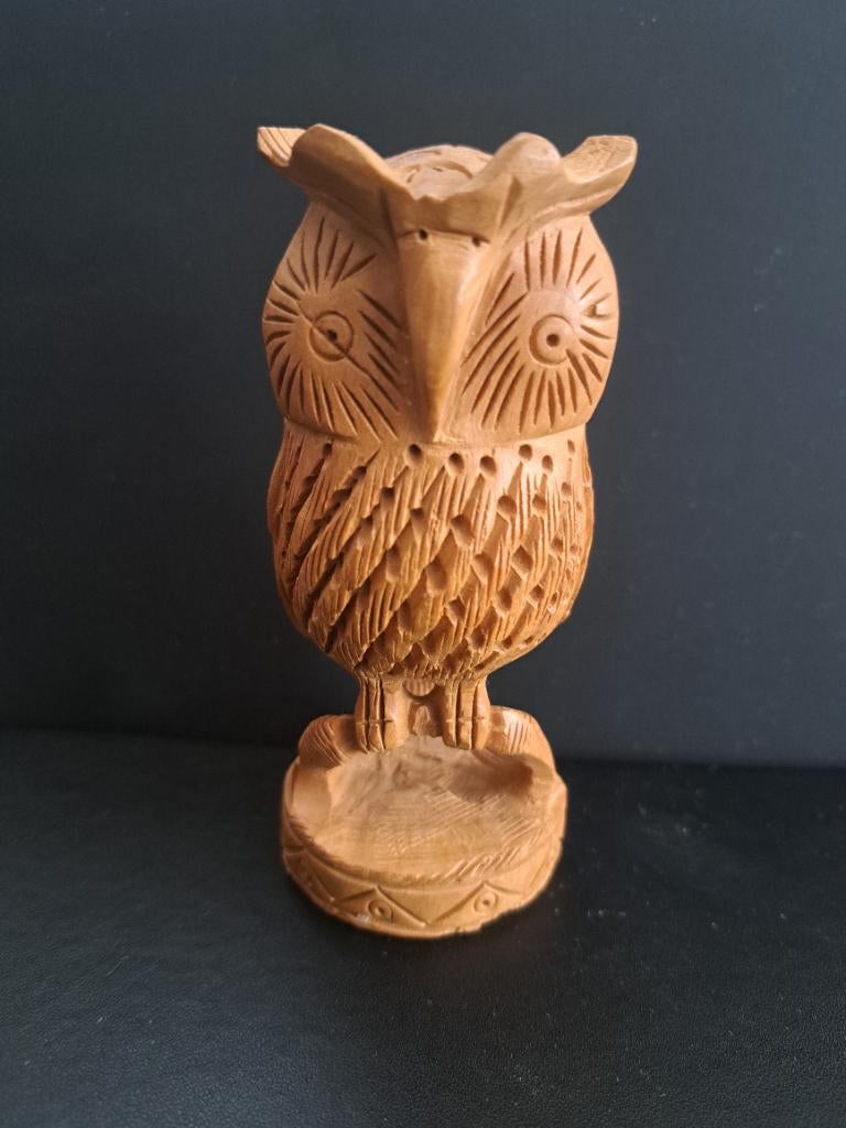 Houtsnijwerk beeld uil, Ophalen of Verzenden