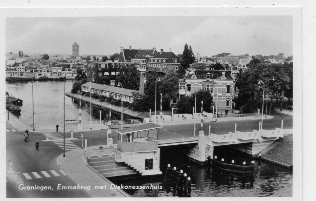 Groningen  Emmabrug, Ophalen of Verzenden, 1940 tot 1960, Gelopen, Groningen