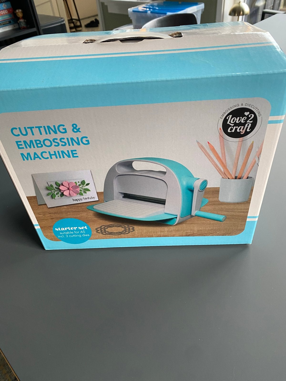 Knutselpakket: Stans- en embossingmachine met toebehoren, Overige thema's, Meerkleurig, Metaal, Zo goed als nieuw