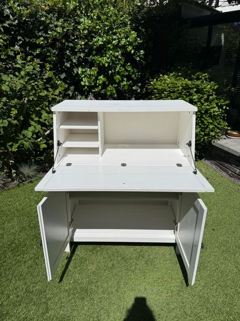HEMNES Kast/Bureau - Wit, 89x46x108 cm, Huis en Inrichting, Kasten | Secretaires, Ophalen, Gebruikt
