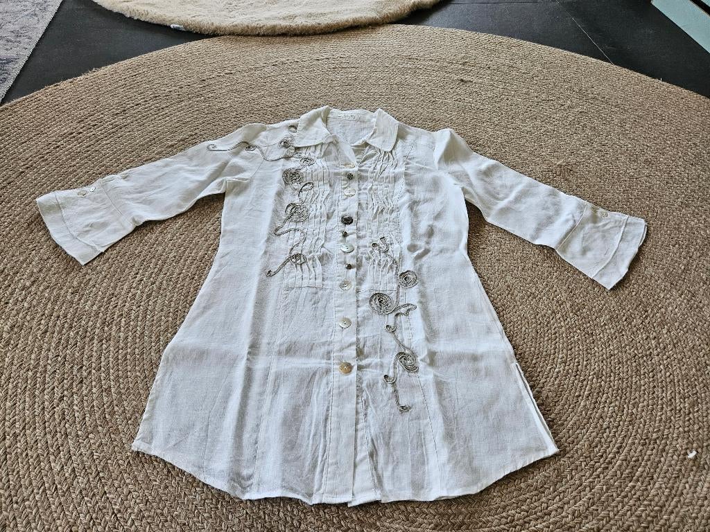 Wit linnen tuniek van Malvin, maat s, Malvin, Wit, Ophalen of Verzenden, Zo goed als nieuw