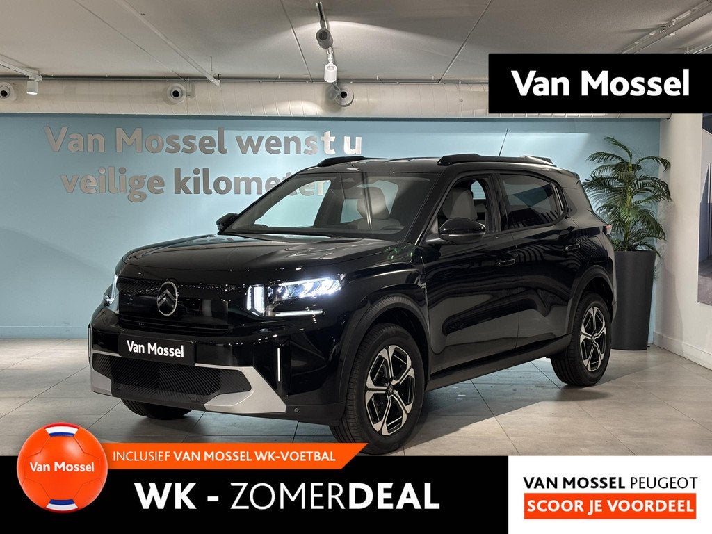 Citroen C3 Aircross 1.2 Hybrid 145pk Max, Auto's, Citroën, Euro 6, 1199 cc, Leder en Stof, Zwart