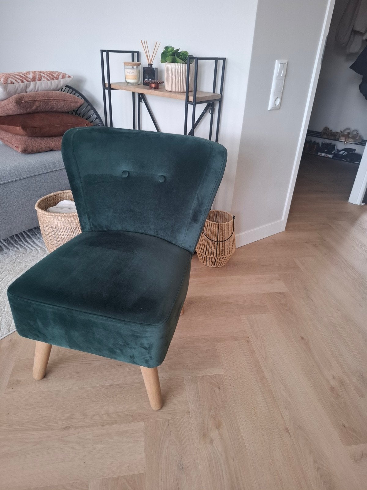 groen feauteuiltje, Huis en Inrichting, Stoelen, Ophalen, Zo goed als nieuw, Overige kleuren, Eén