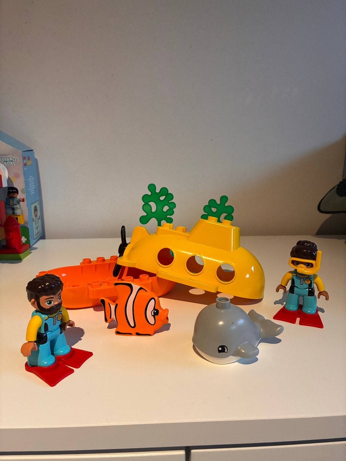 Duplo onderzeeboot set met figuren en dieren, Ophalen, Inclusief minifiguren, Gebruikt, Duplo