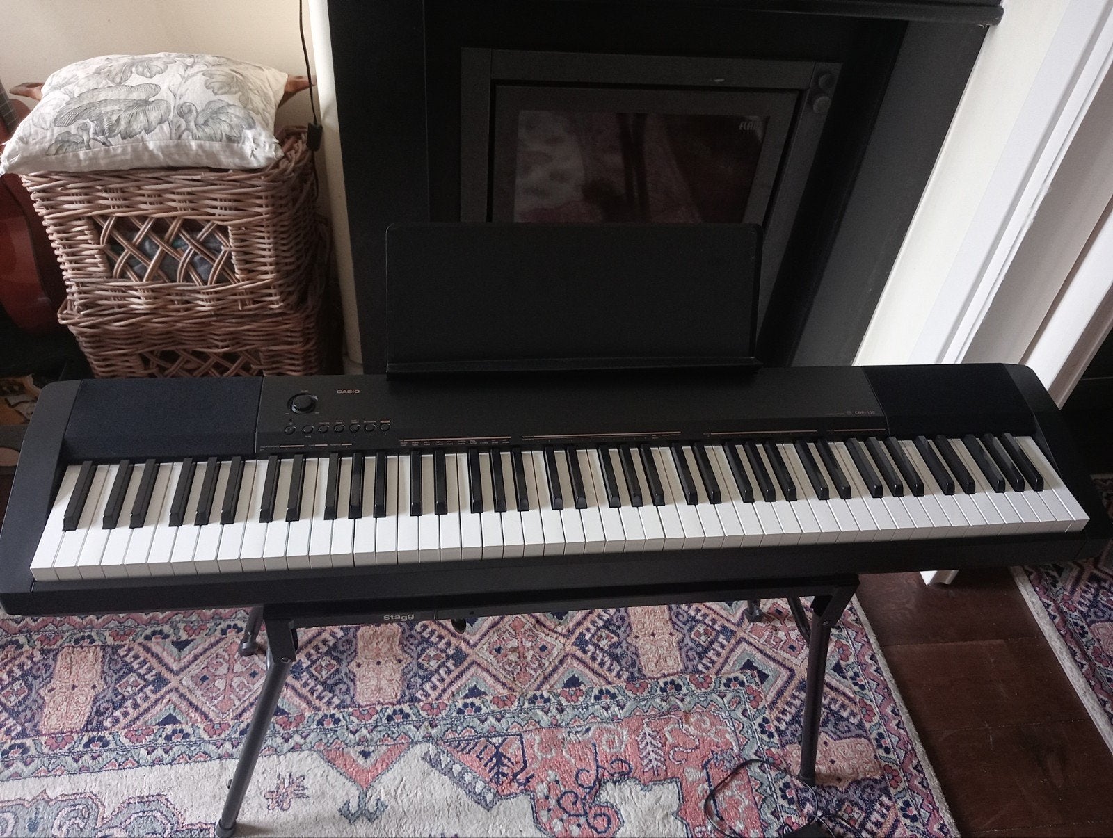 Casio CDP-130BK Digitale Piano - 88 Gewogen Toetsen, Gebruikt, Zwart, Digitaal, Ophalen of Verzenden