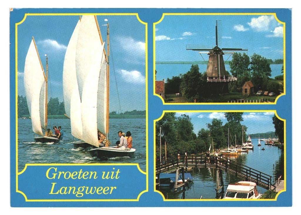802585 Langweer 80+ Friesland Gelopen met Postzegel