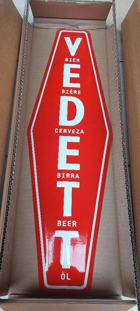 Emaillebord Vedett rood, Ophalen of Verzenden, Nieuw, Reclamebord, Plaat of Schild, Overige merken