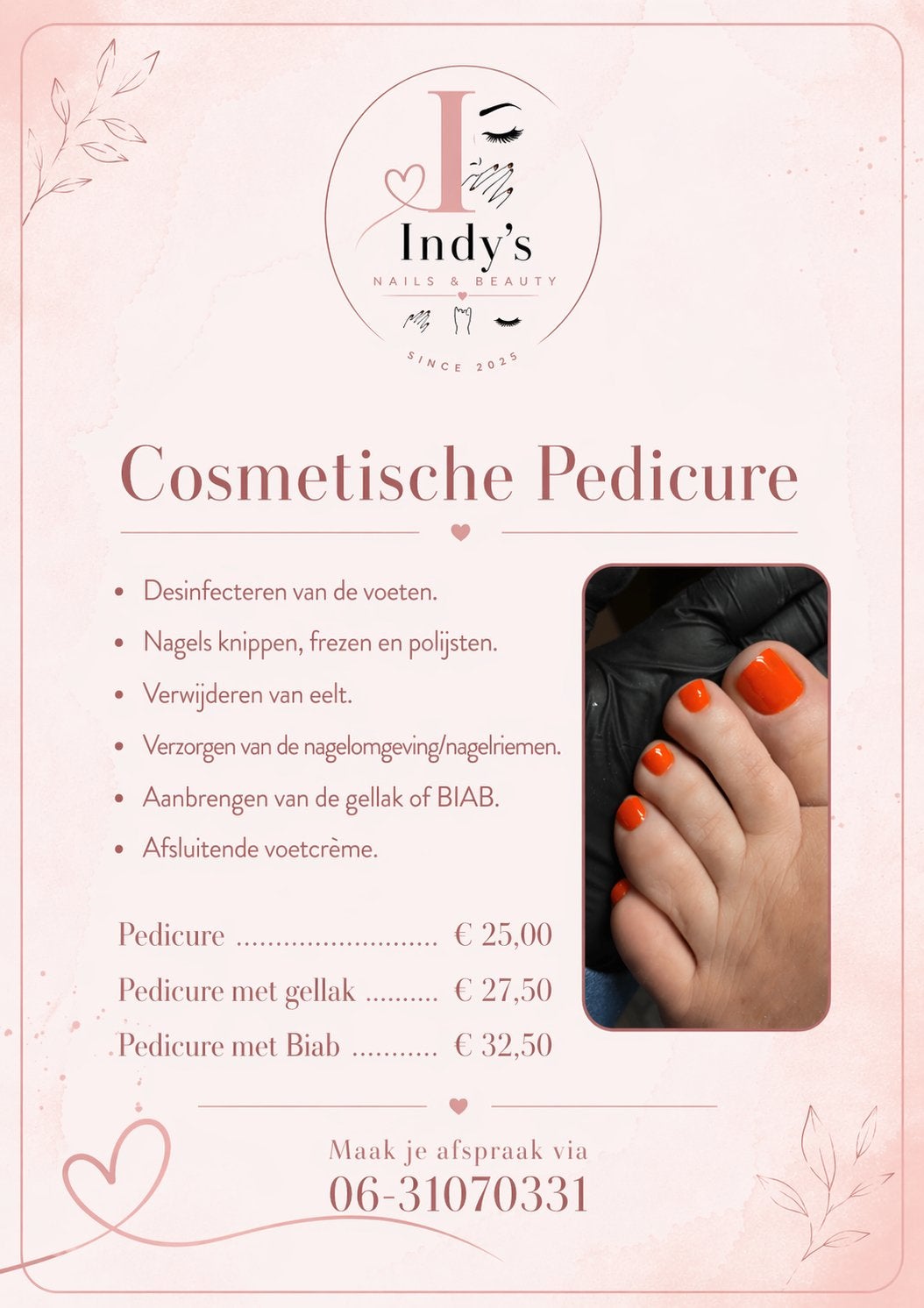 Pedicure behandeling, Ophalen