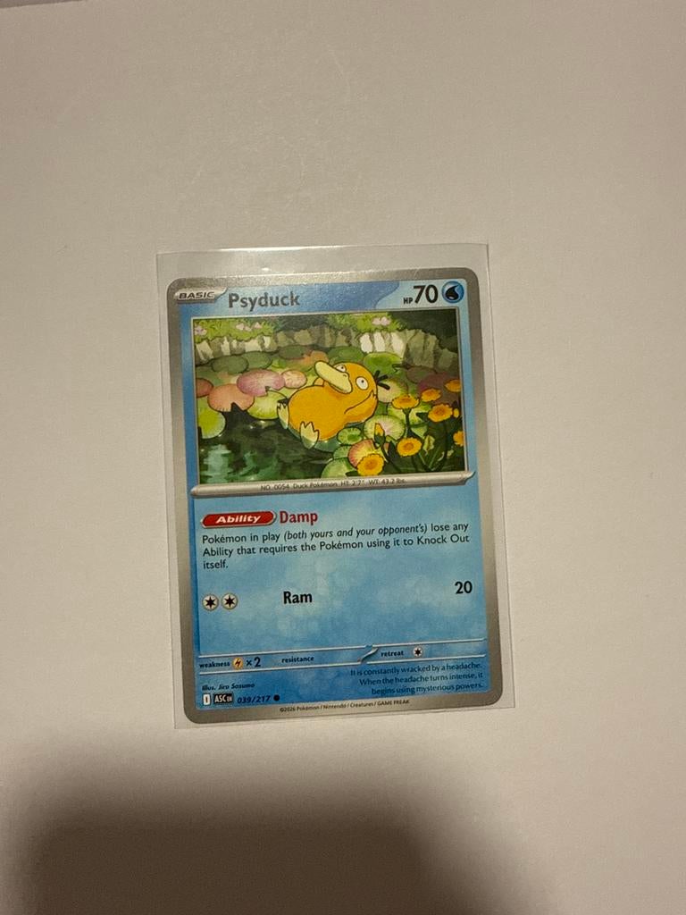 Pokémon kaart Psyduck 039/217, Ophalen of Verzenden, Zo goed als nieuw, Losse kaart