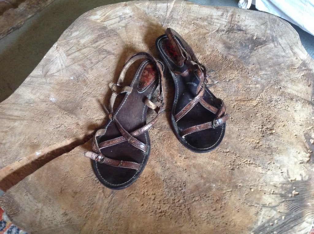 Leren sandaaltjes, maat 39, Bruin, Gedragen, Sandalen of Muiltjes, Ophalen of Verzenden