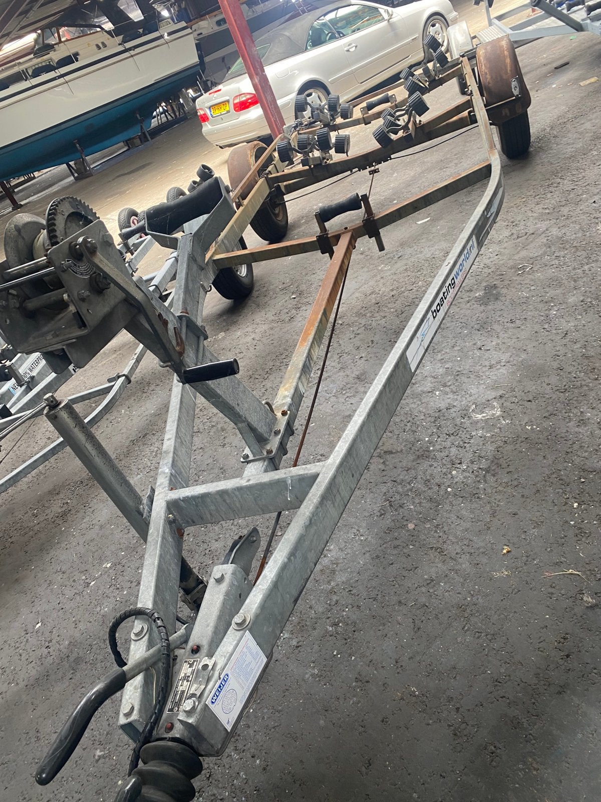Weg trailer met kenteken  tot 2000kg, Watersport en Boten, Ophalen, Gebruikt, Minder dan 6 meter, Met rollen