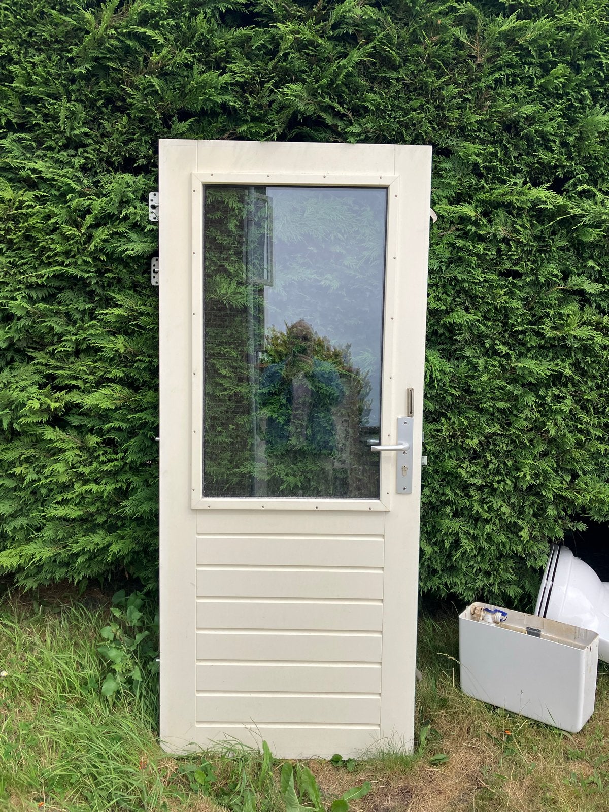 Hardhouten buitendeur 198x84x4 cm, Gebruikt, 80 tot 100 cm, Minder dan 200 cm, Ophalen of Verzenden