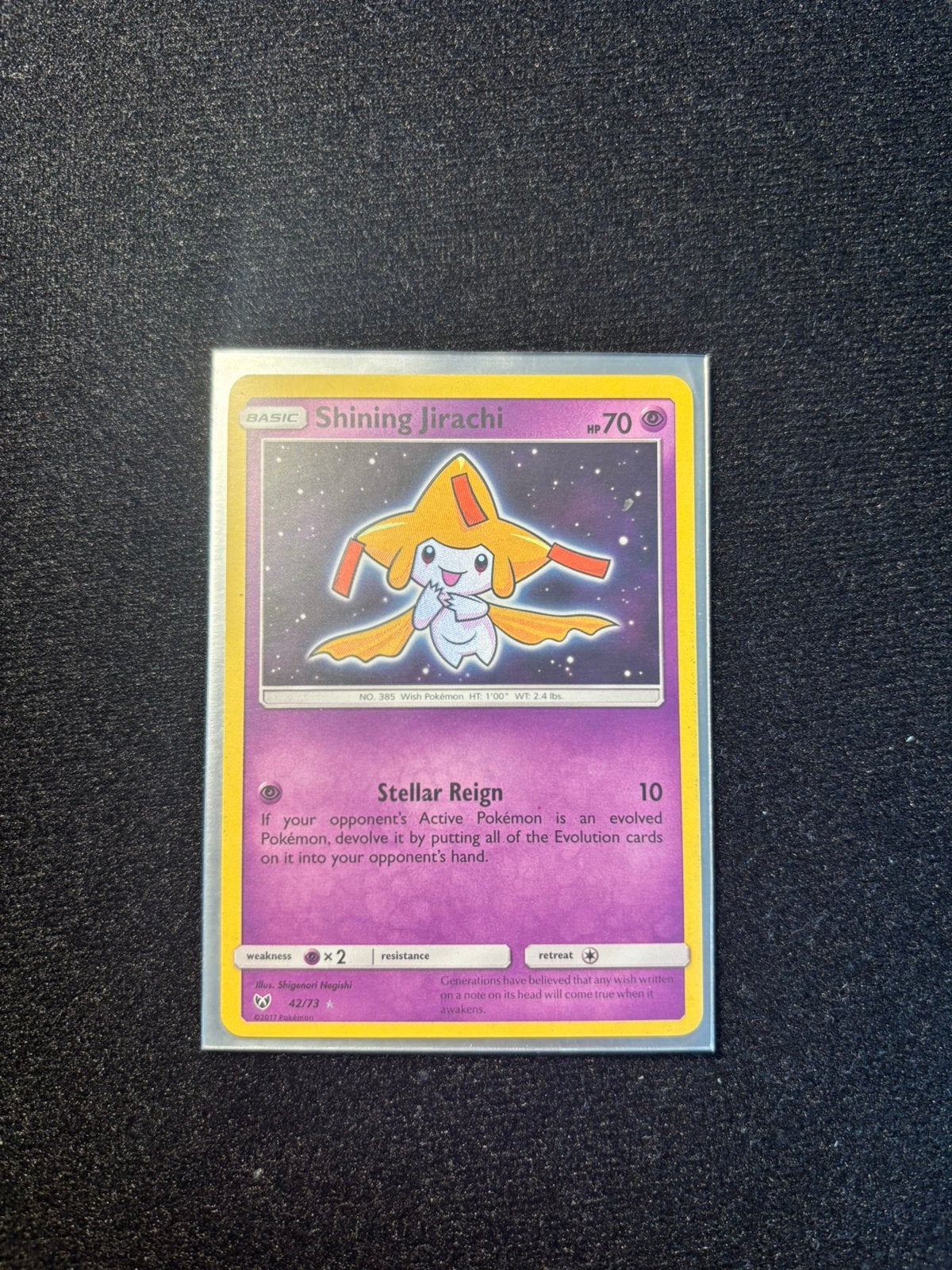 Pokemon shining jirachi #42, Ophalen of Verzenden, Zo goed als nieuw, Losse kaart, Foil