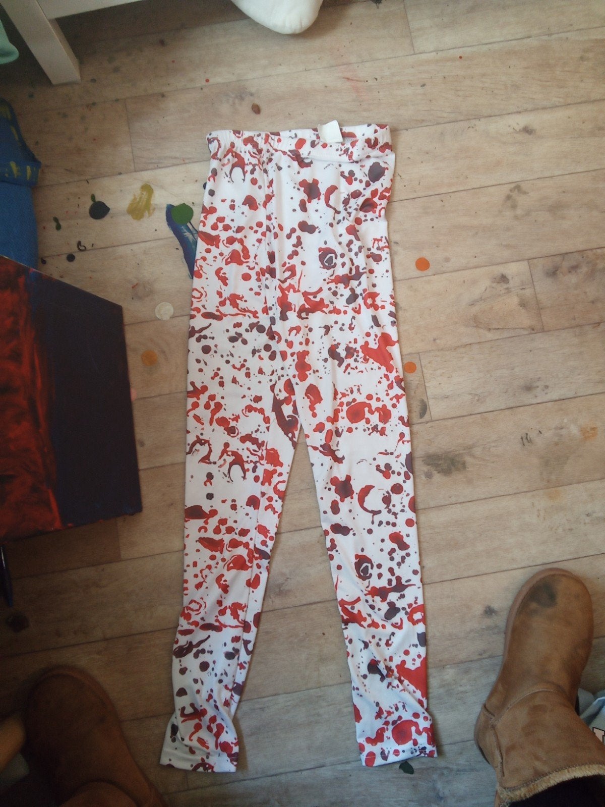 nieuwe Halloween legging bloeddruppels erop maat M/S, Maat 38/40 (M), Zwart, Nieuw, Ophalen of Verzenden