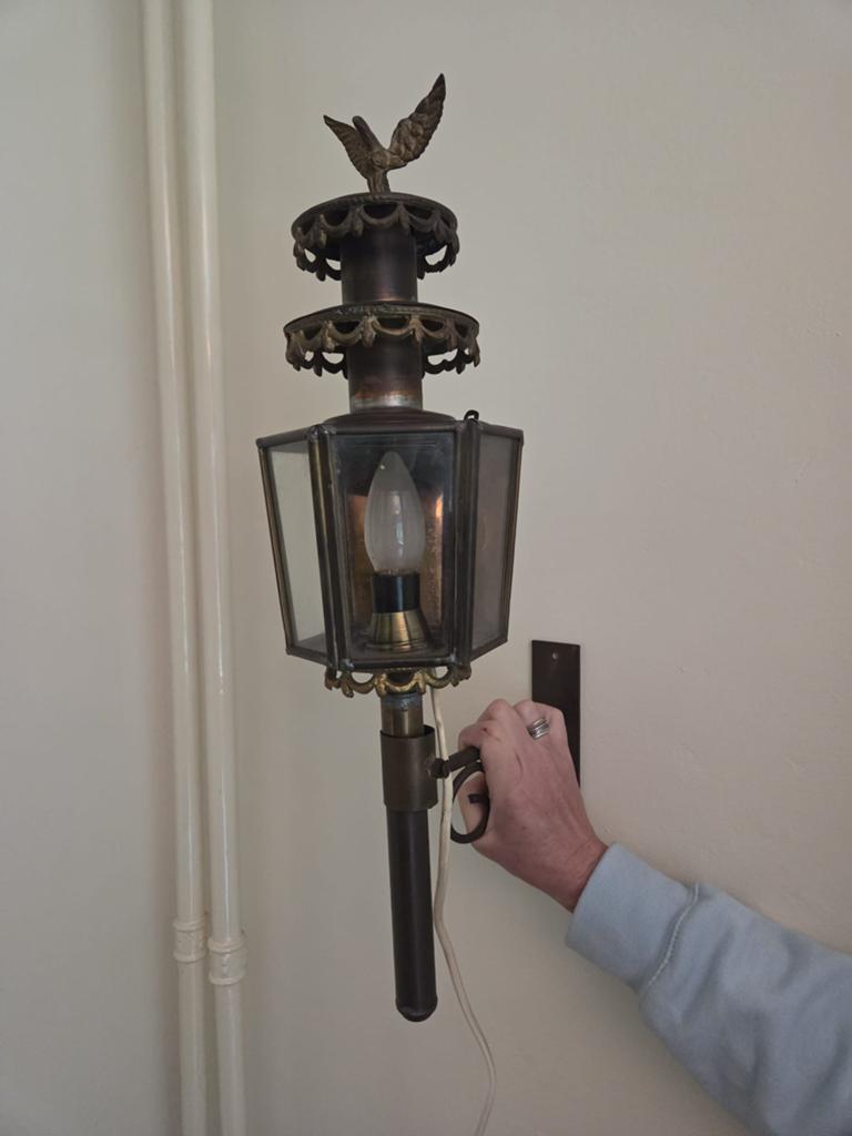 Antieke adelaars lantaarn messing, Ophalen of Verzenden