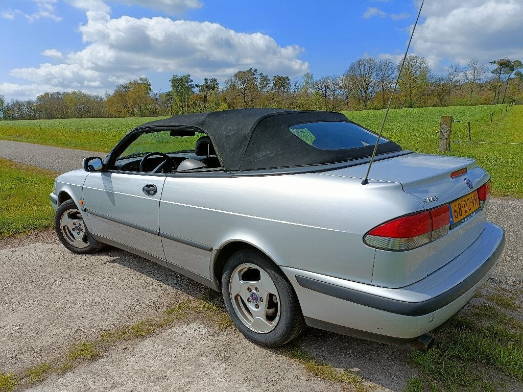SAAB CABRIO 9-3 , bj 2000 , zilvergrijs, 4 cilinders, Cabriolet, Leder, Handgeschakeld