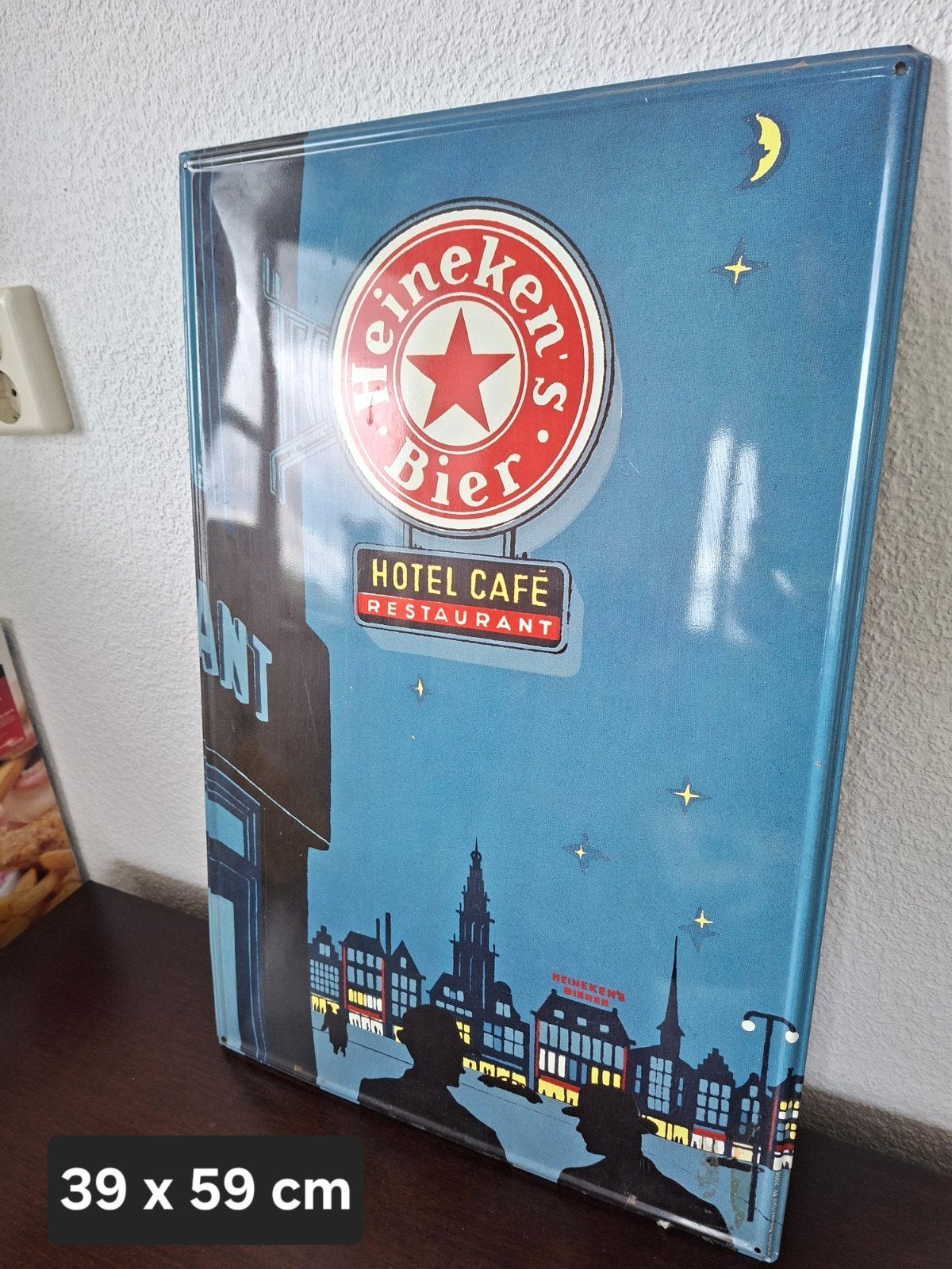 Vintage Heineken Bier Reclamebord - Hotel Café, Ophalen