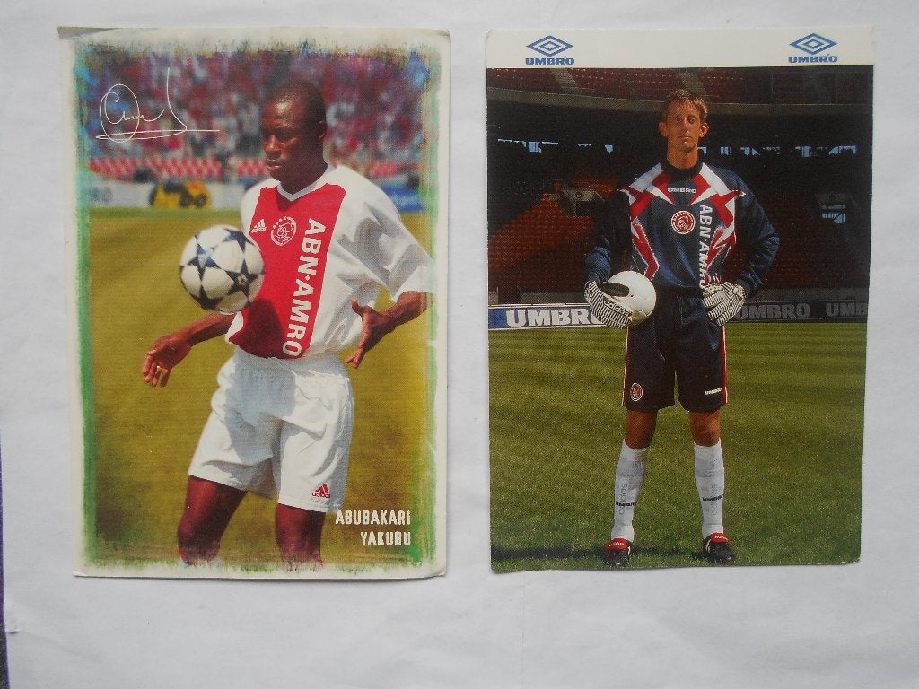 AFC Ajax Teamfoto's spelers foto's op ansichtkaart  '96-'97, Ophalen of Verzenden, Gebruikt, Ajax, Poster, Plaatje of Sticker