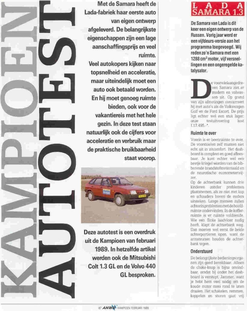 Kampioen Autotest Lada Samara 1.3, Ophalen of Verzenden, Nieuw, Overige merken