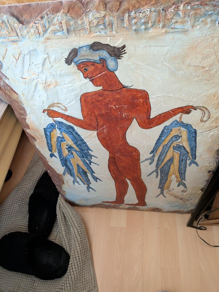 Minoïsche fresco replica - Visser van Akrotiri, Ophalen