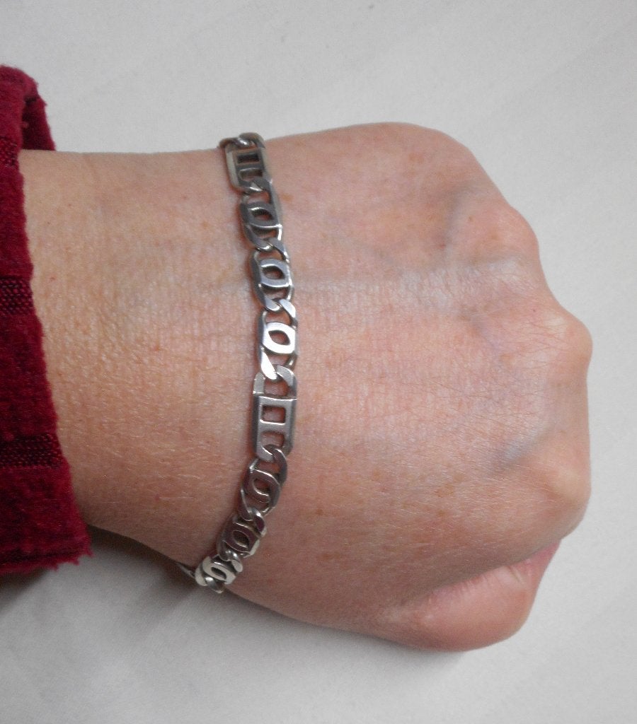 Zilveren valkenoog schakel armband nr.1517