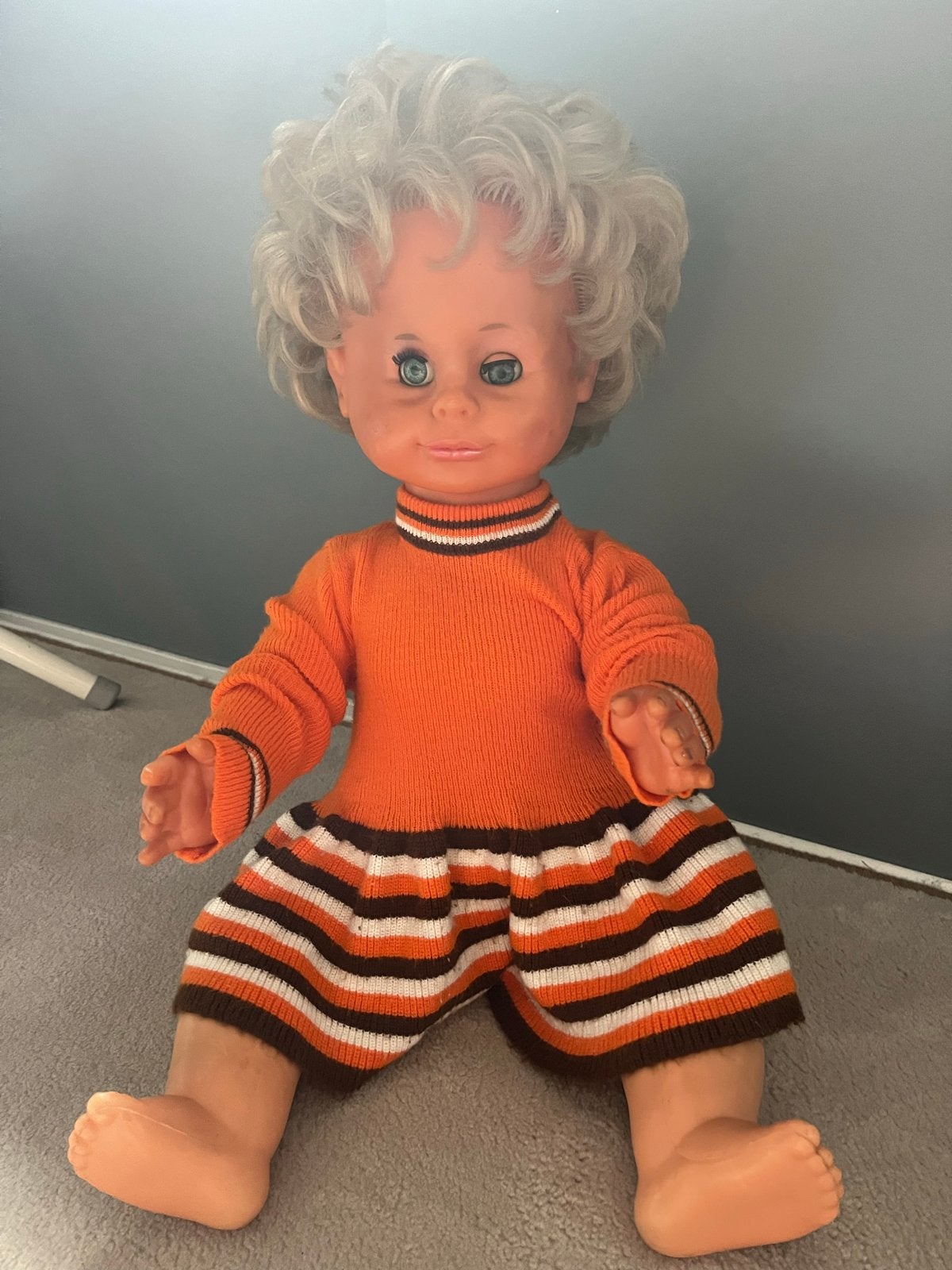 Vintage Lissi Bätz pop 68 cm – jaren 70 – LB 70/20, Ophalen of Verzenden, Gebruikt, Babypop