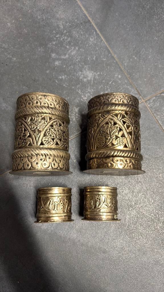 Marokkaanse waxinelichtjes houder zilver, Huis en Inrichting, Woonaccessoires | Kandelaars en Kaarsen, Ophalen of Verzenden, Zo goed als nieuw