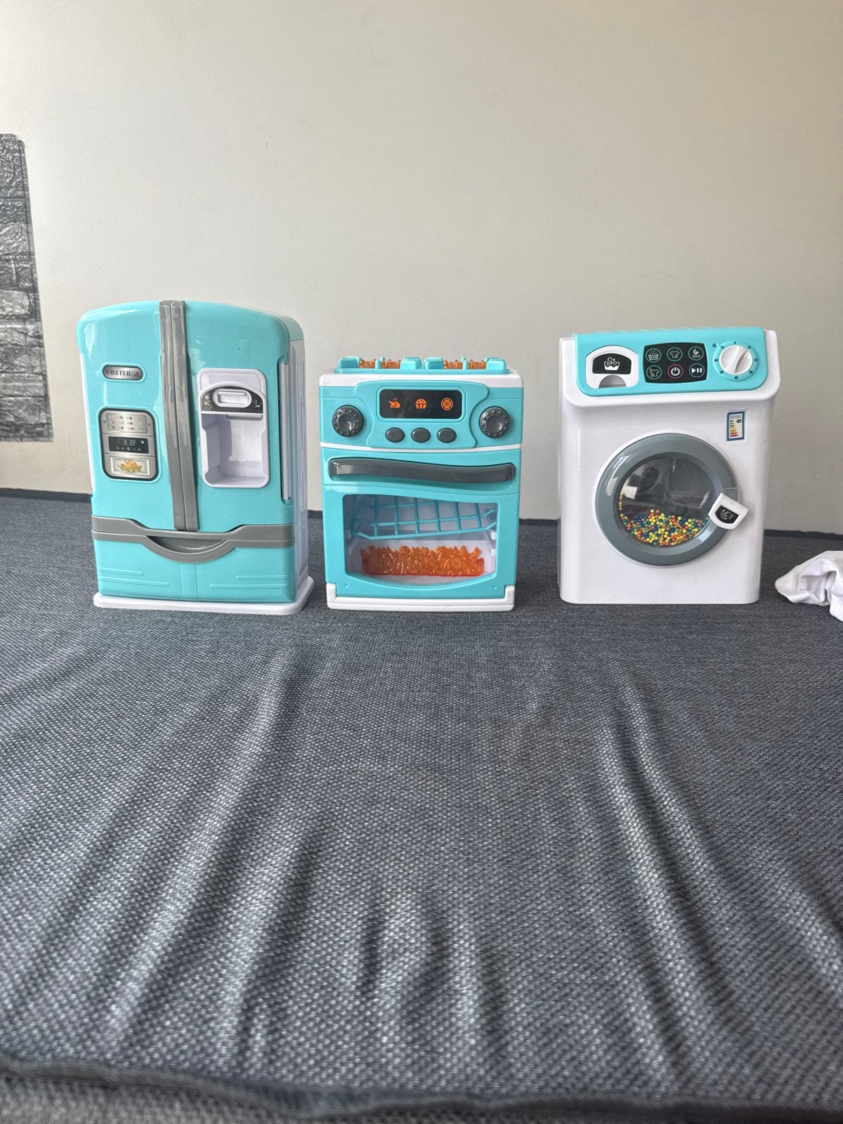 Speelgoed keuken set: koelkast, oven, wasmachine, Ophalen, Zo goed als nieuw, Overige typen, Met licht