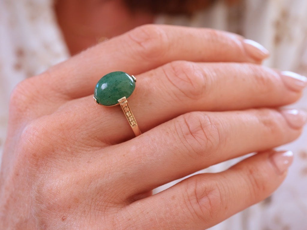 Signature | 14 Karaat Vintage Ring met Jade