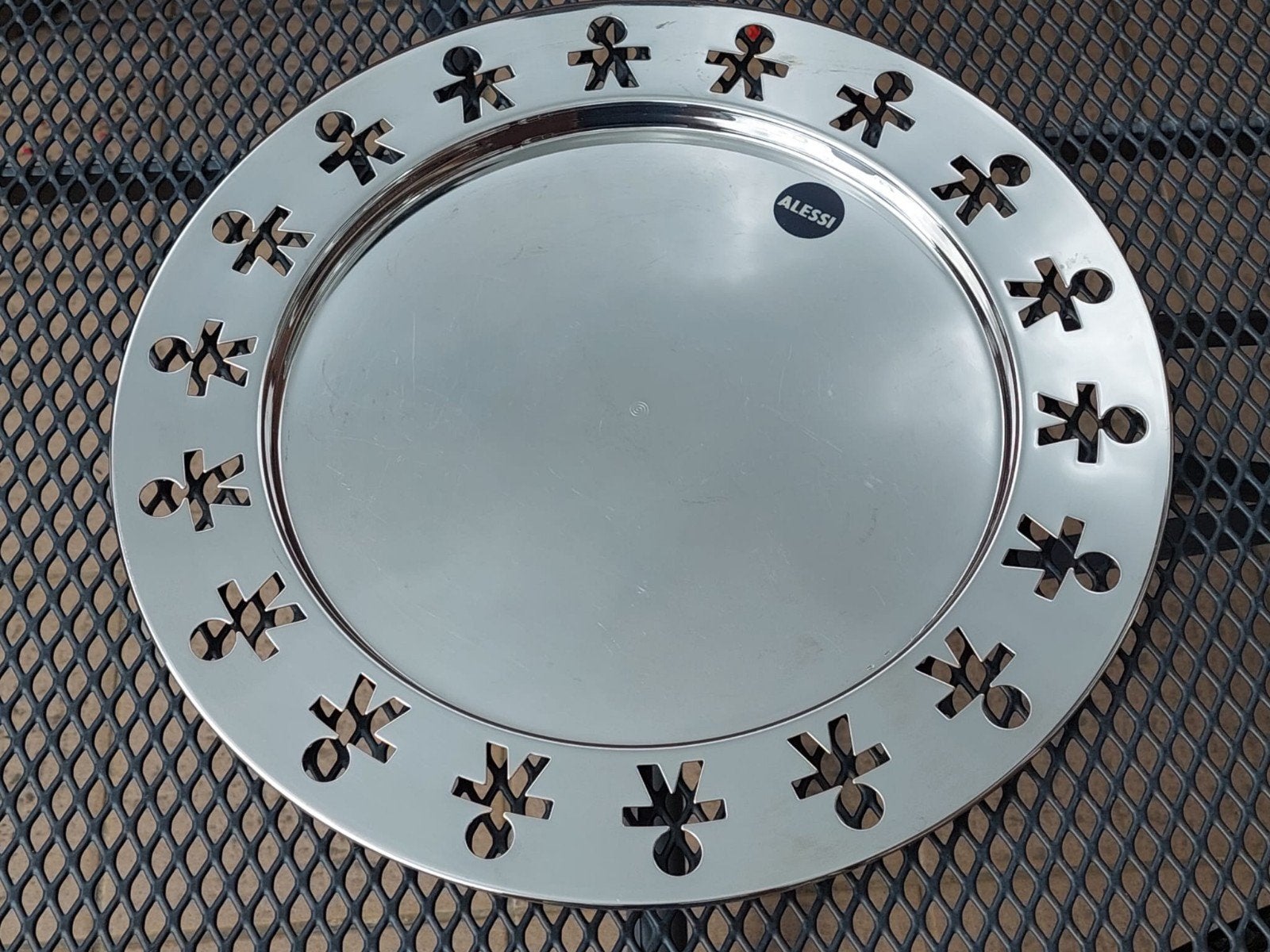 Alessi Girotondo Groot Dienblad RVS – Ø 40 cm, Huis en Inrichting, Ophalen of Verzenden, Rond, Overige materialen