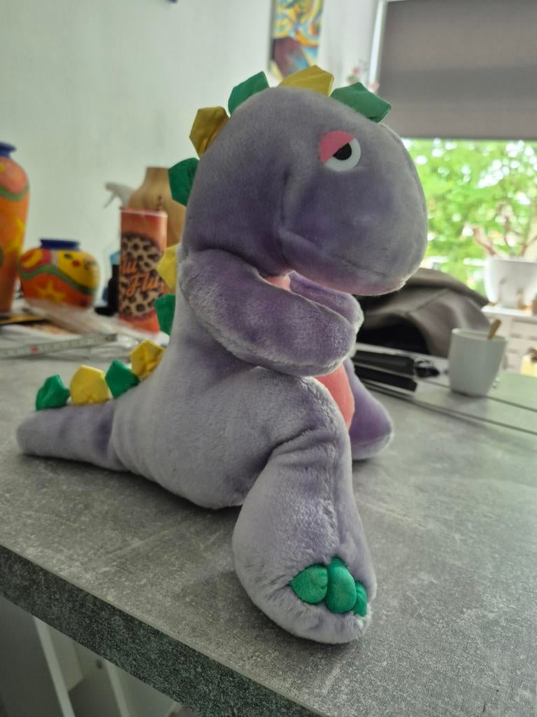 Leuke paarse dinosaurus knuffel, Paars, Dinosaurus, Ophalen of Verzenden, Zo goed als nieuw