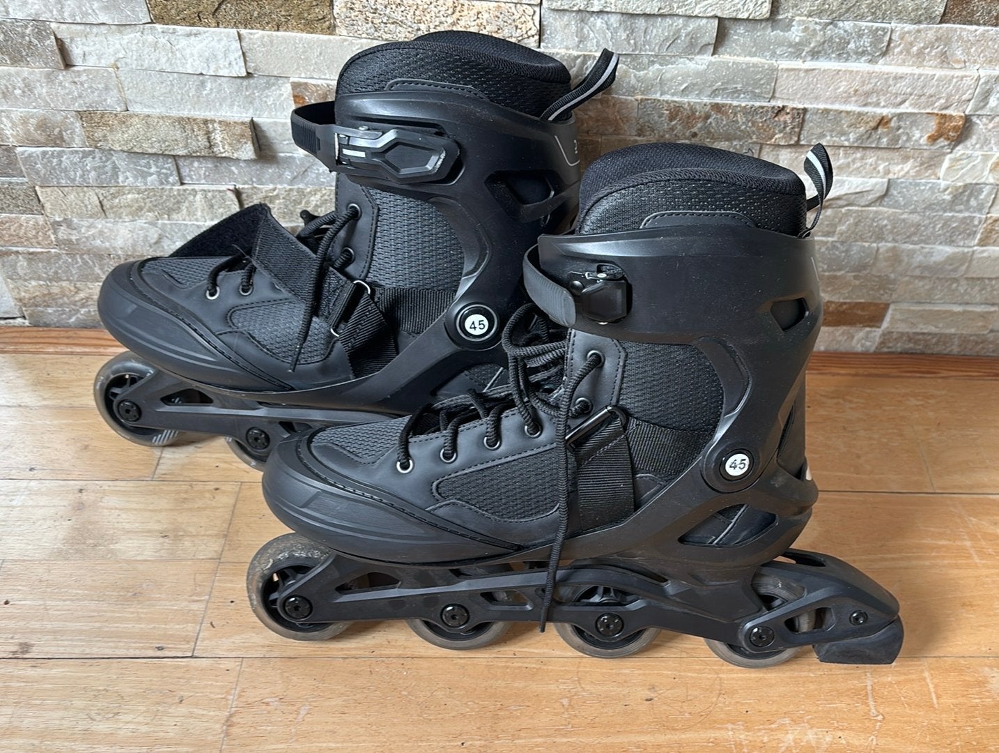 Oxelo Fitness Skates FIT100 zwart mt 45, Overige merken, Gebruikt, Ophalen of Verzenden, Inline skates 4 wielen
